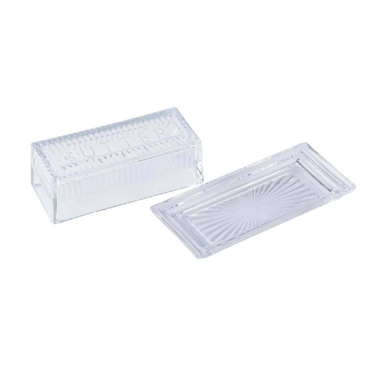Embossed Butter Dish, "BUTTER" (Holds 1 Stick) - Twirls + Twigs