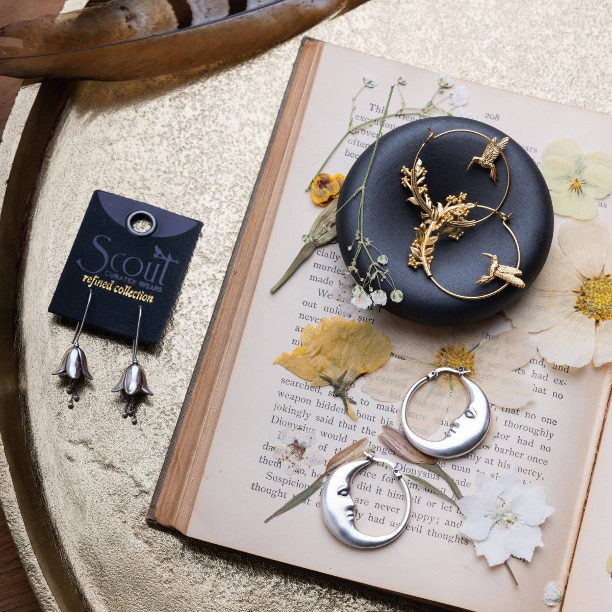 Refined Icon Earring - Moon Hoop/Gold - Twirls + Twigs