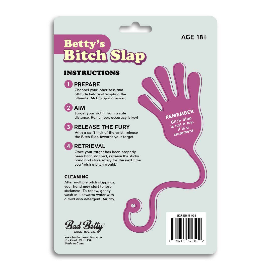 Betty's Bitch Slap Sticky Hand - Funny Novelty Gag Gift - Twirls + Twigs
