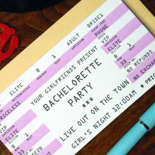 Bachlorette Rock Ticket: No. 7 coin 6.25" x 3.25" - Twirls + Twigs