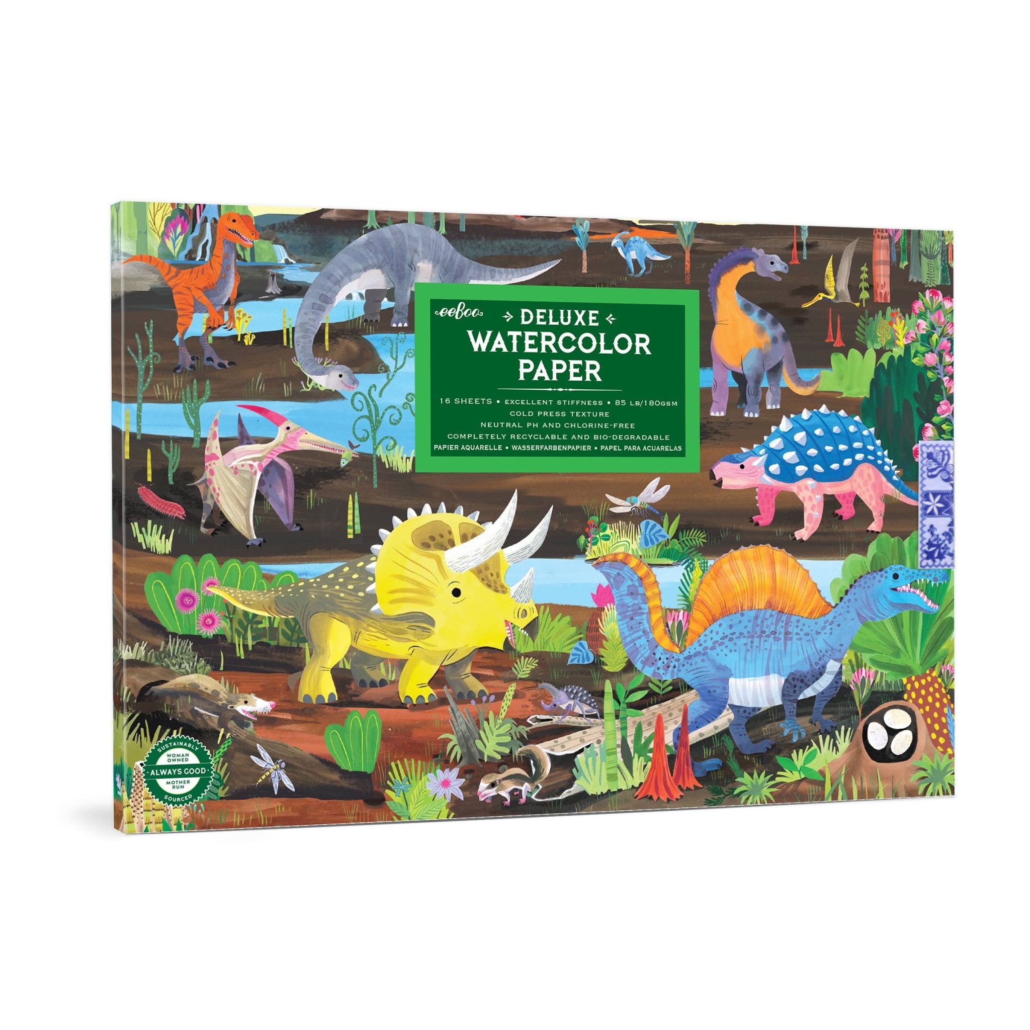Dinosaur Cold Press Watercolor Paper - Twirls + Twigs