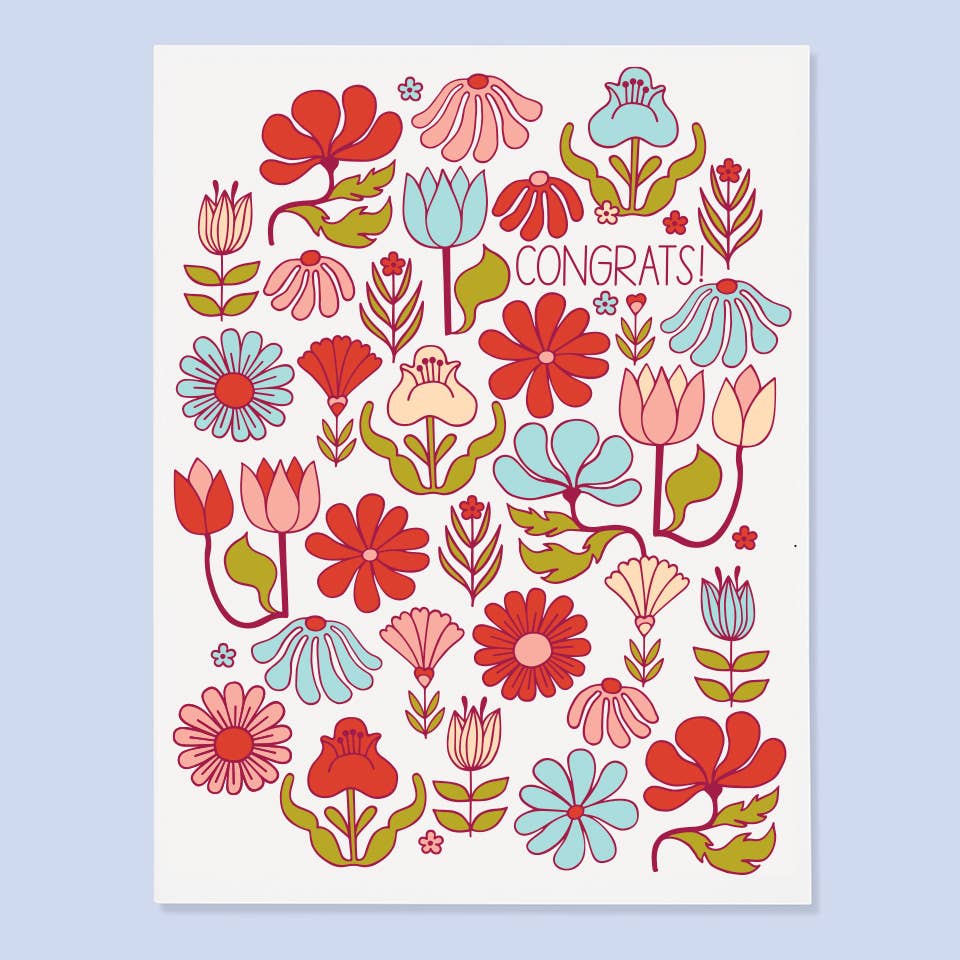 The Good Twin - Funky Floral Congrats Card - Twirls + Twigs