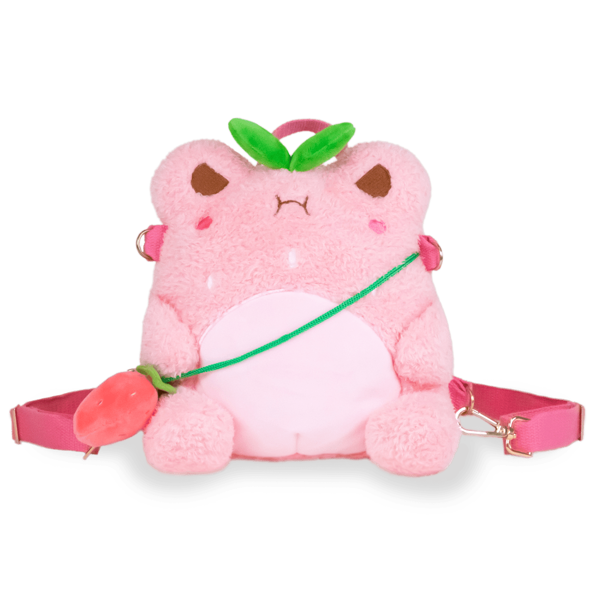 Strawberry Wawa Backpack (Cute Kawaii Pink Frog Shoulder Bag - Twirls + Twigs