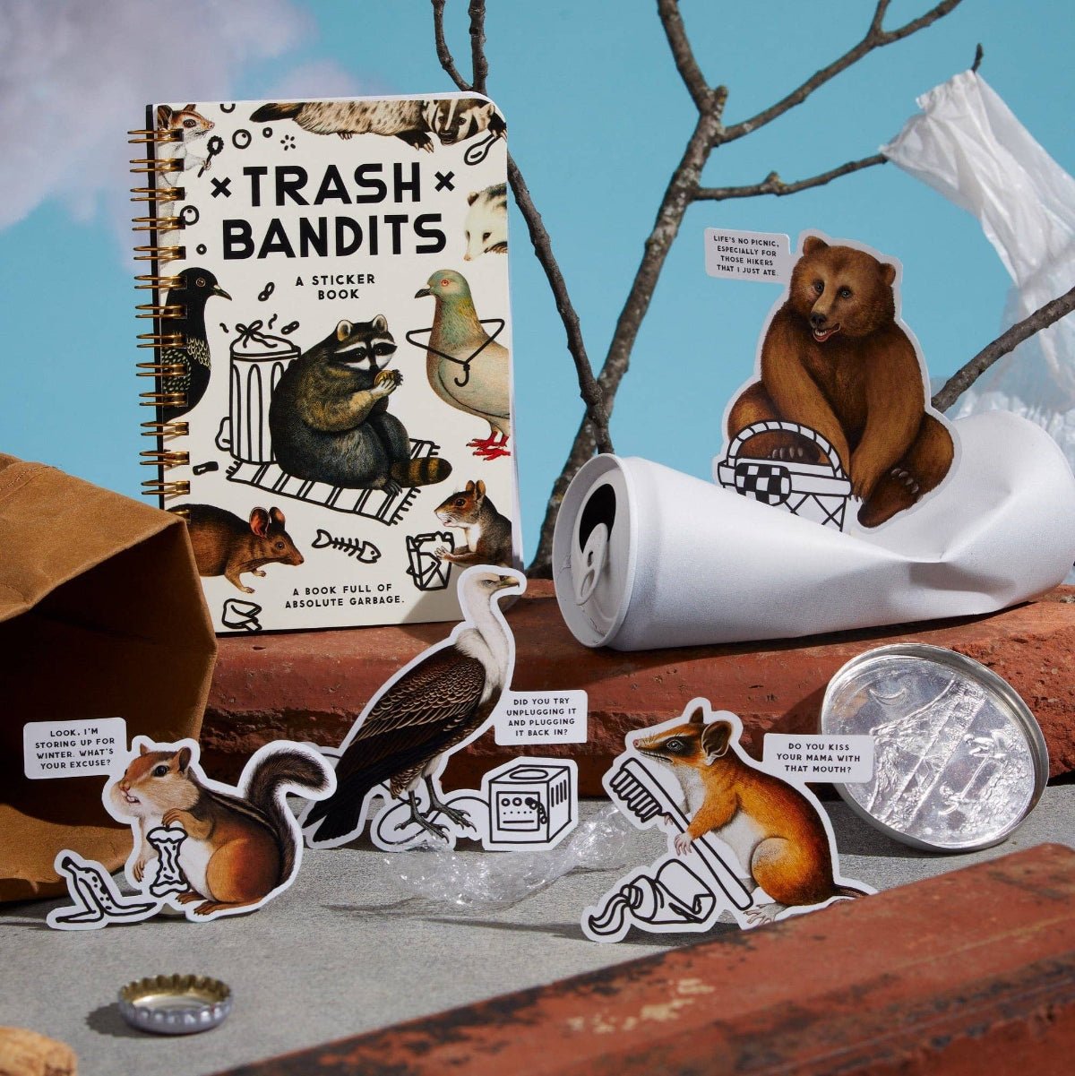 Brass Monkey Trash Bandits Sticker Book - Twirls + Twigs