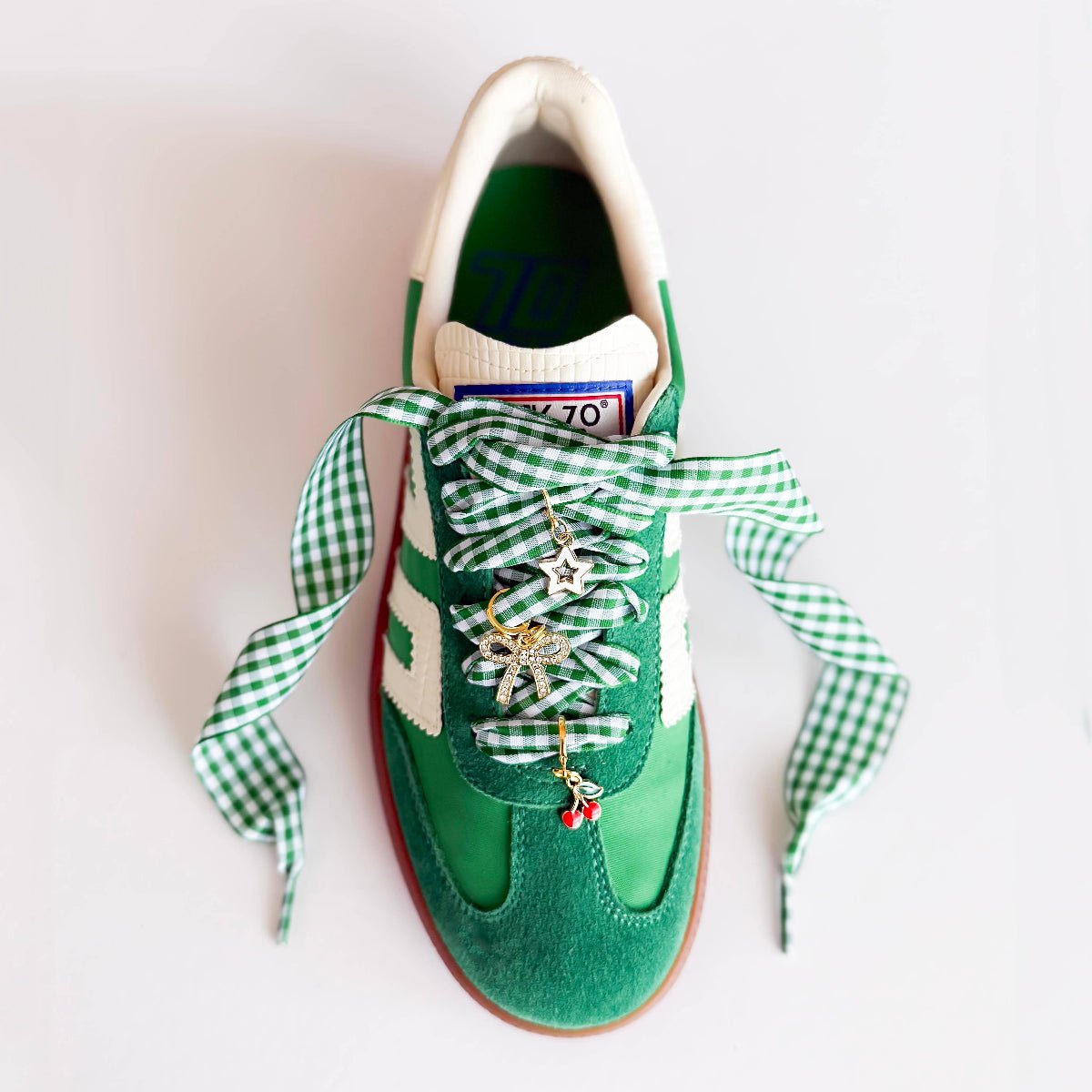Gingham Shoe Laces and Charms Sets Sneaker - Twirls + Twigs