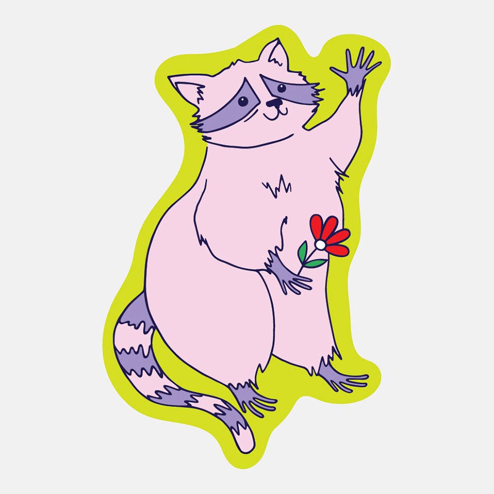 Wave Raccoon Sticker - Twirls + Twigs