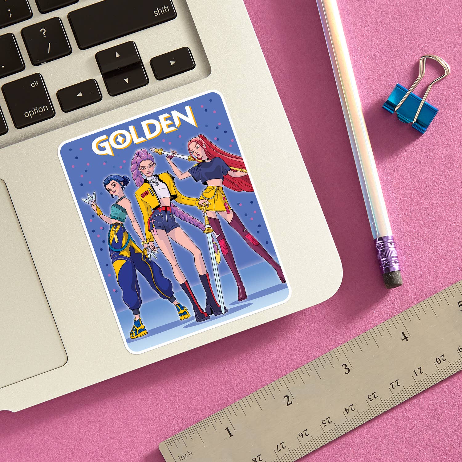 K-Pop DH Golden Die Cut Sticker - Twirls + Twigs