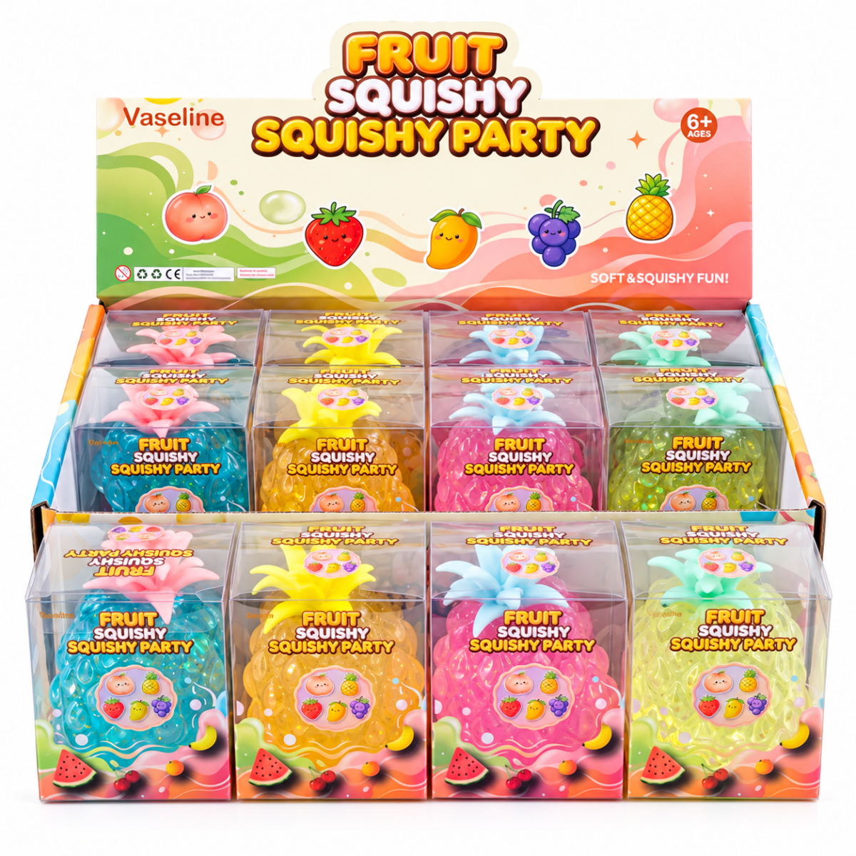Pineapple Squeeze Toy – Vaseline Coconut oil filled Glitter - Twirls + Twigs