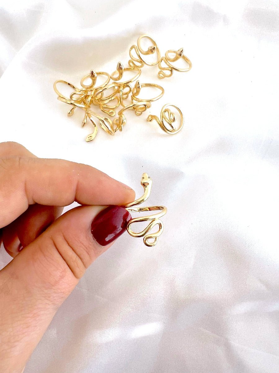Snake Ring (Gold + Silver): Gold - Twirls + Twigs