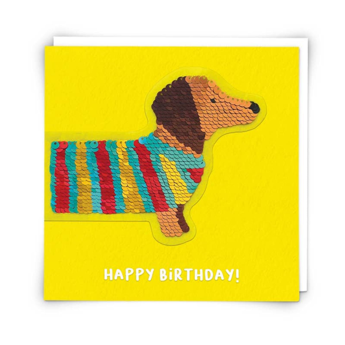 Sequin Dog Card with Reusable Reversible Sequin Patch Card - Twirls + Twigs