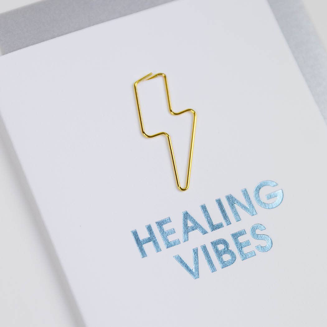 Healing Vibes Paper Clip Letterpress Greeting Card - Twirls + Twigs