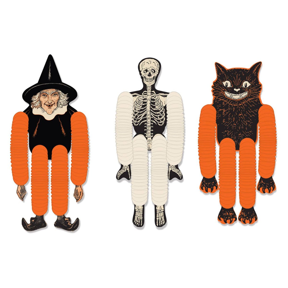 Vintage Halloween Tissue Dancers 14"- set of 3 - Twirls + Twigs