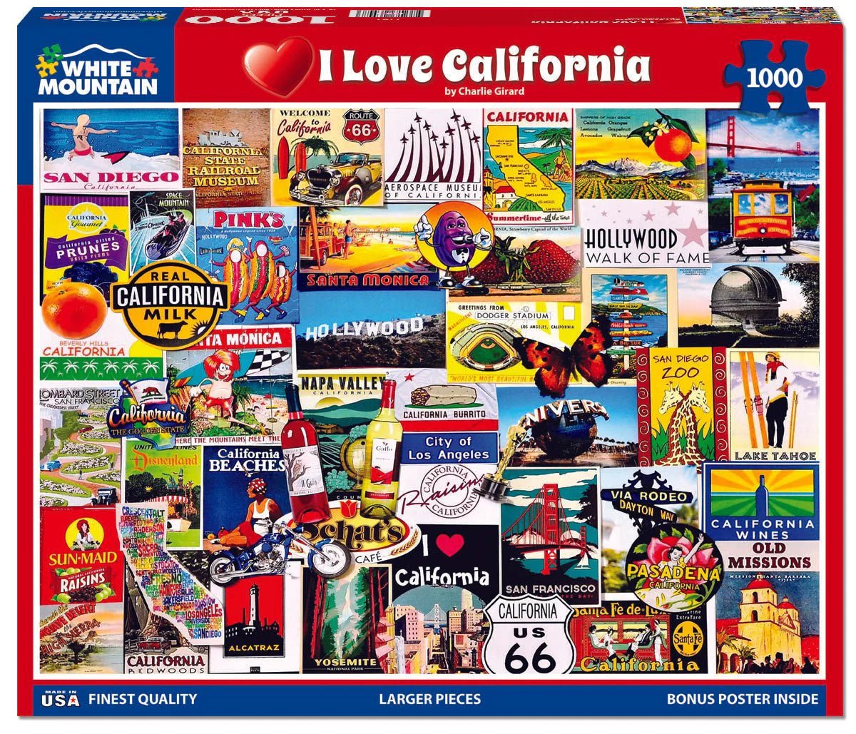 I love California (1161pz) - 1000 Piece Jigsaw Puzzle - Twirls + Twigs