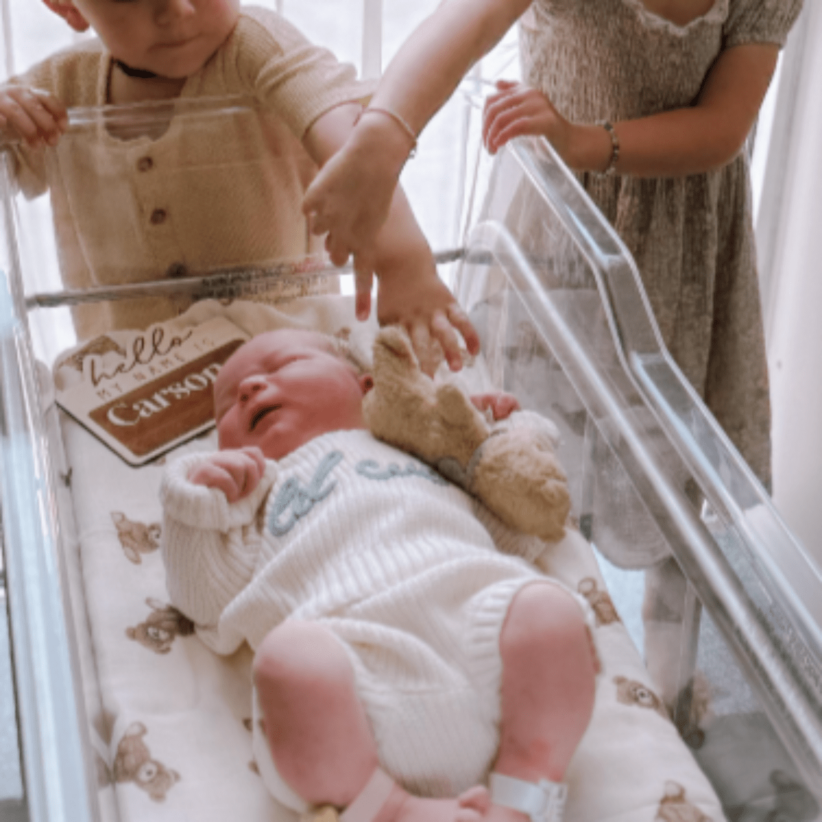 Bamboo Muslin Swaddle Baby Blanket (Teddy Bear) - Twirls + Twigs