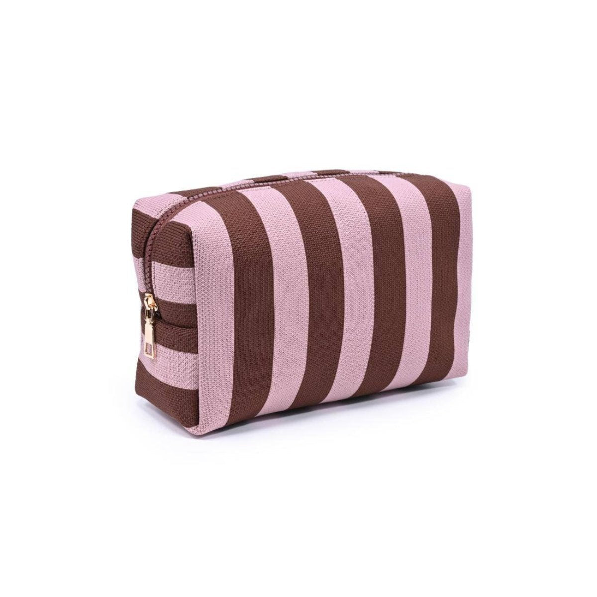 Essential Stripe Cosmetic & Travel Organizer Pouch: Black Ivory - Twirls + Twigs