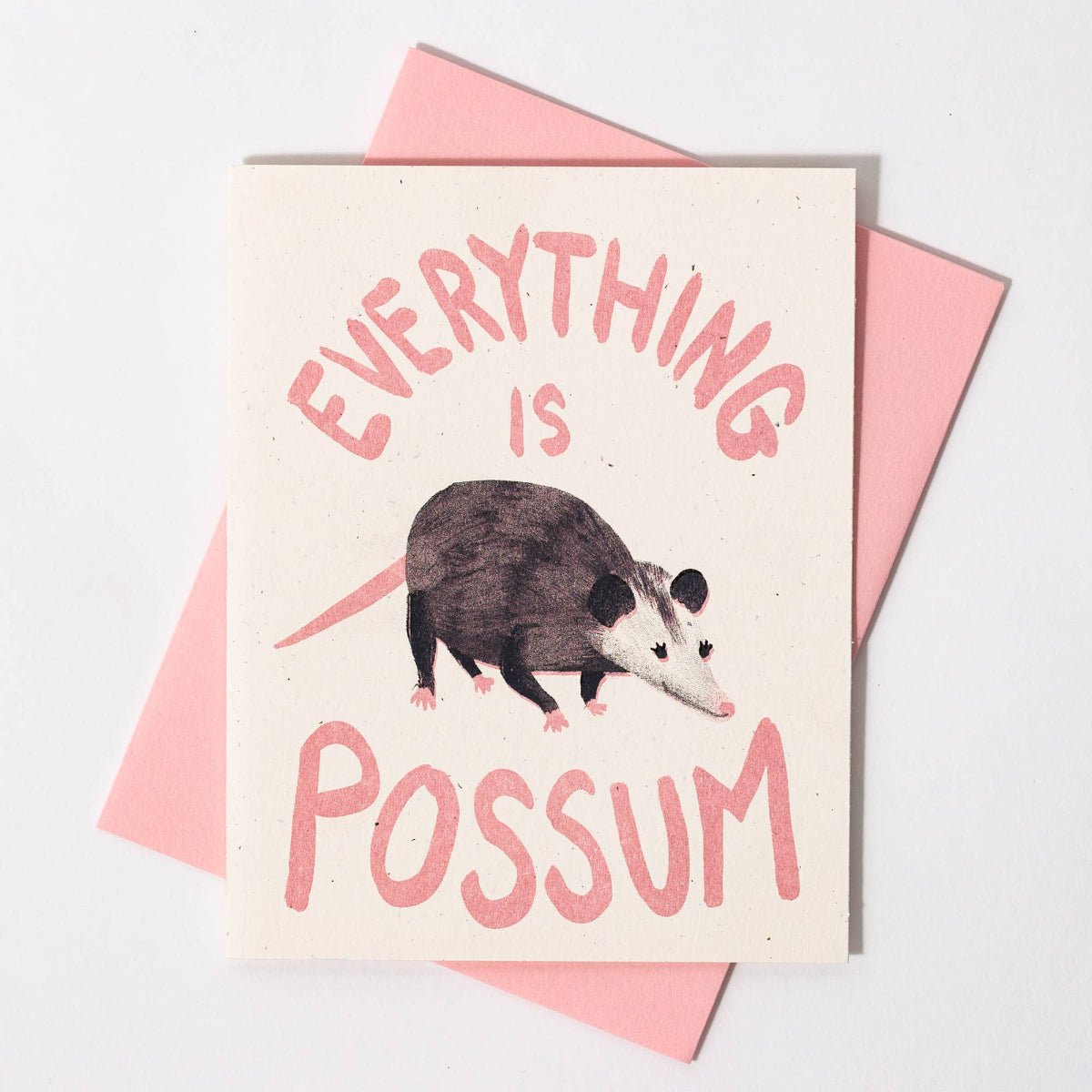 Everything is Possum - Risograph Card - Twirls + Twigs