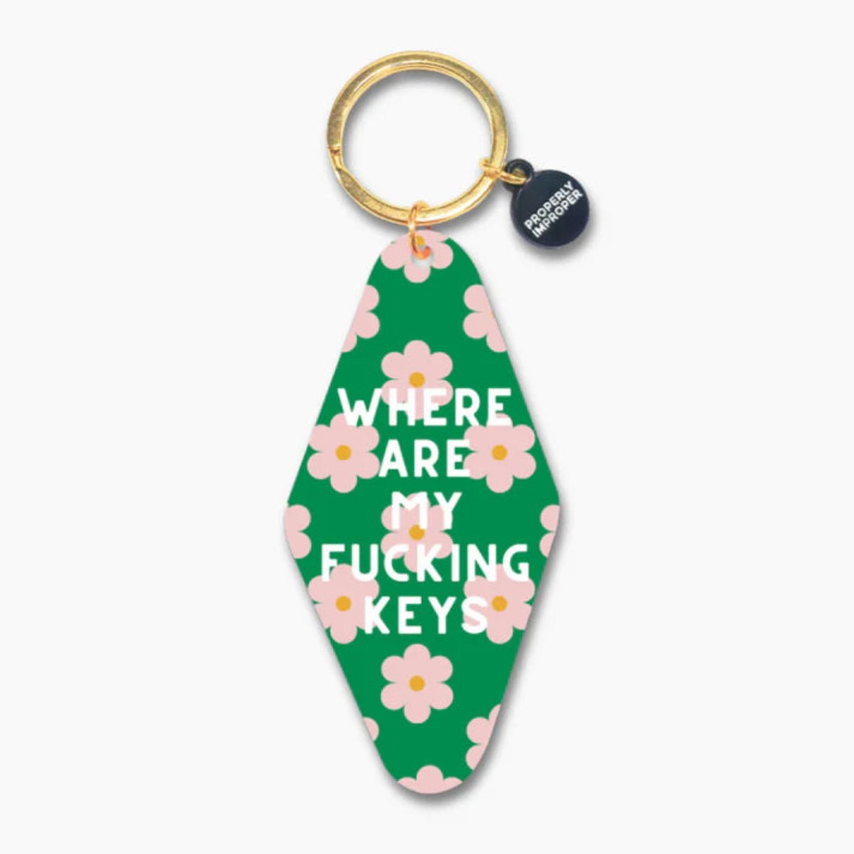 Where Are My Fucking Keys - Flower Keychain Green - Twirls + Twigs