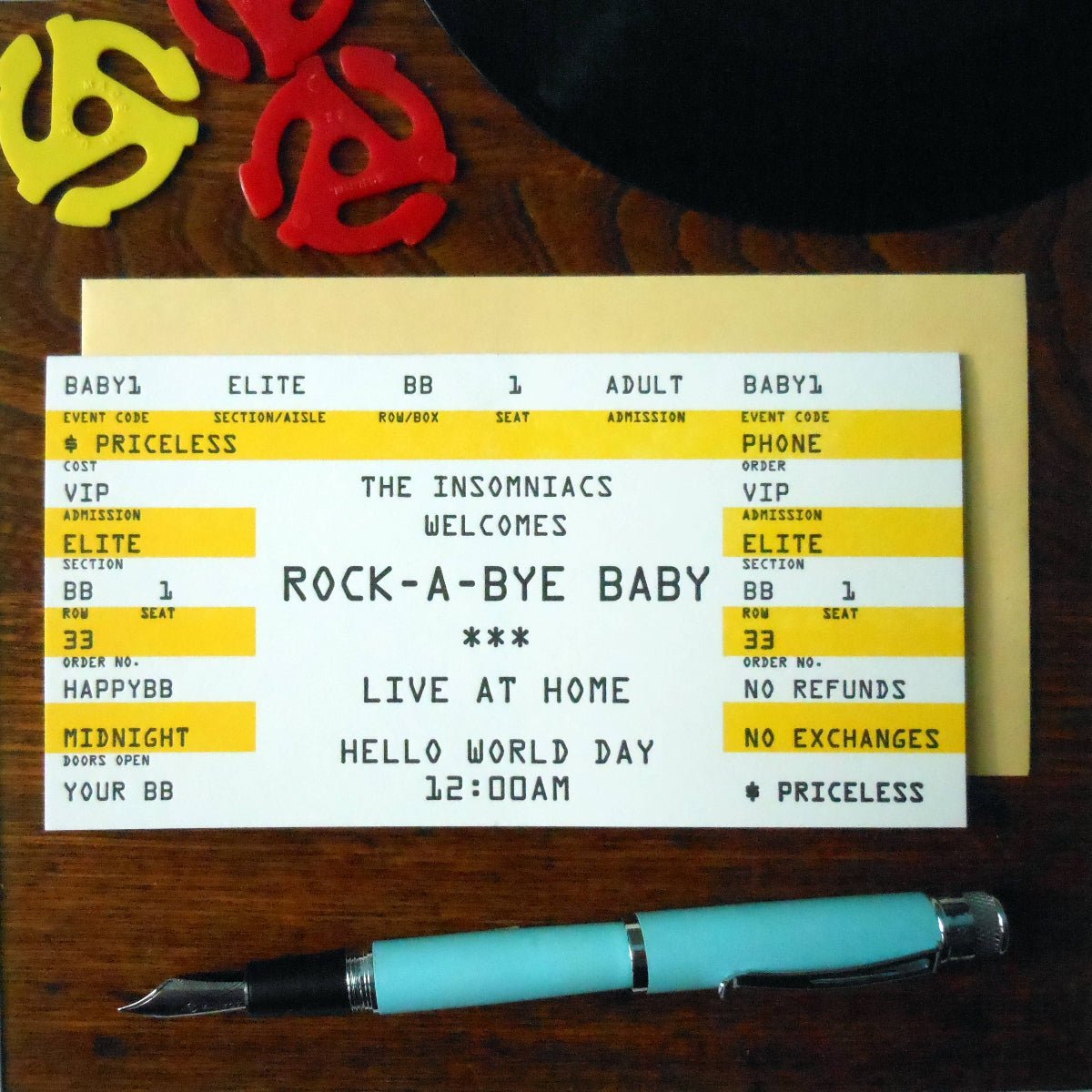 Baby Rock Ticket Card - Twirls + Twigs