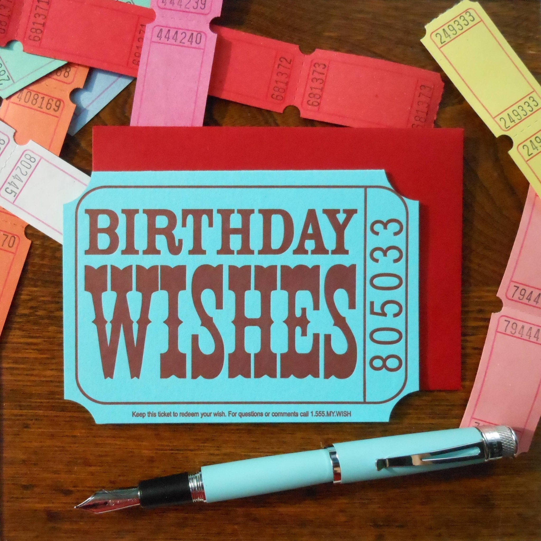 Birthday Wishes Ticket: 4bar 3.5" x 4.875" - Twirls + Twigs