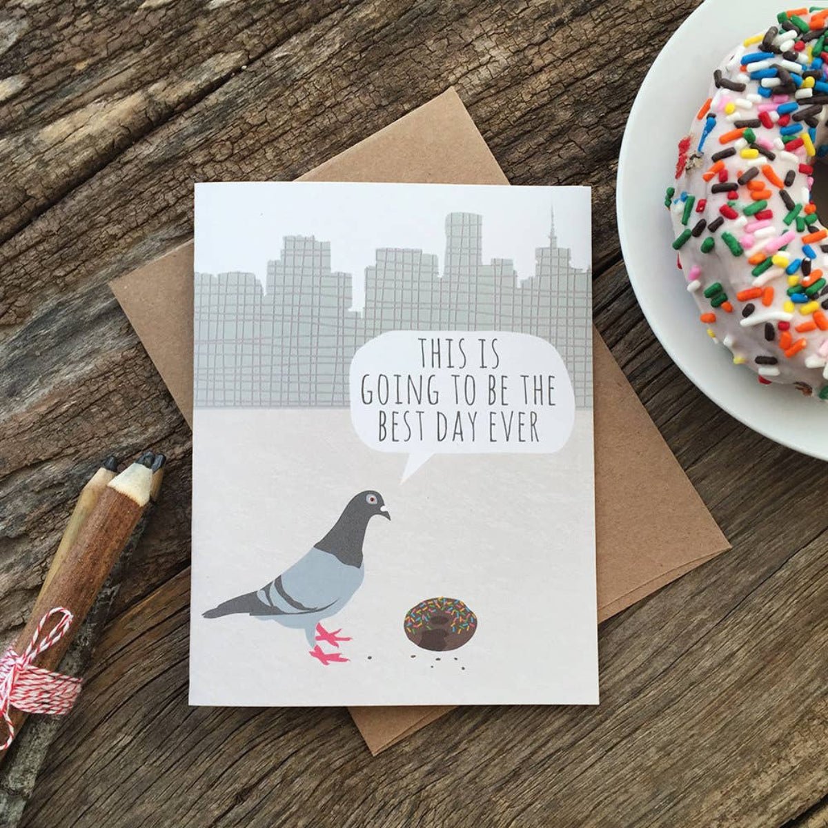 Pigeon Donut Birthday Card - Twirls + Twigs