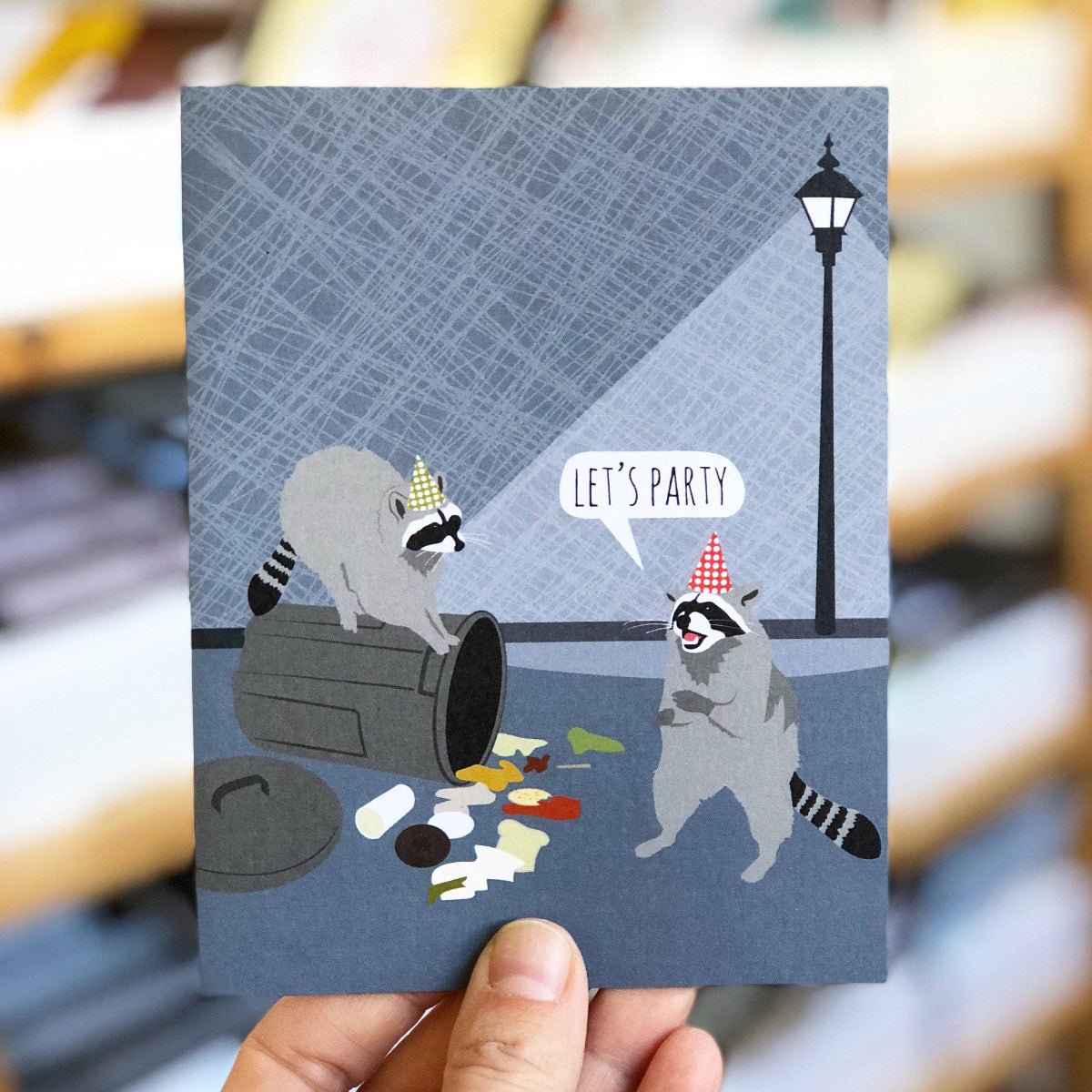 Raccoon Party Birthday Card - Twirls + Twigs