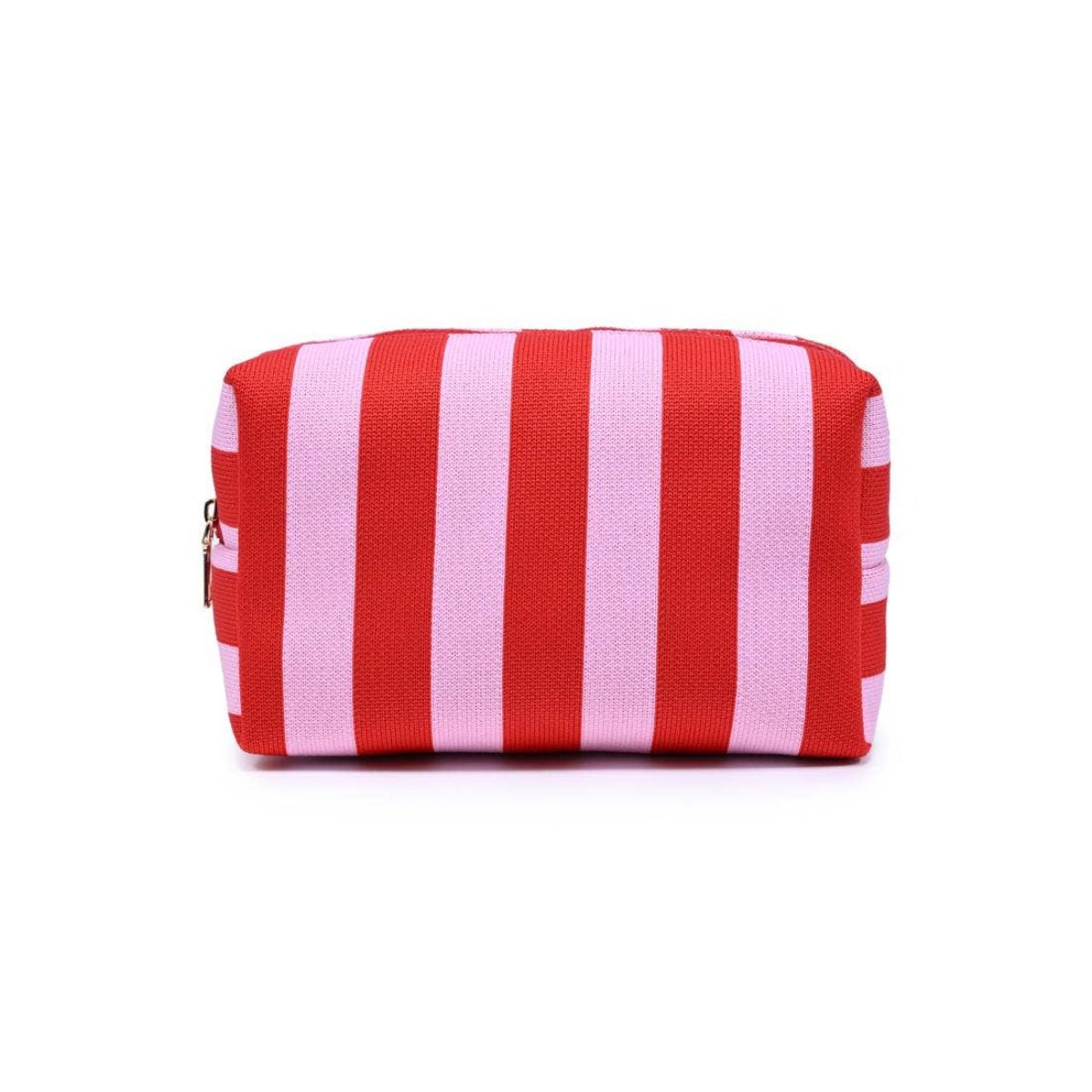 Essential Stripe Cosmetic & Travel Organizer Pouch: Mint Pink - Twirls + Twigs