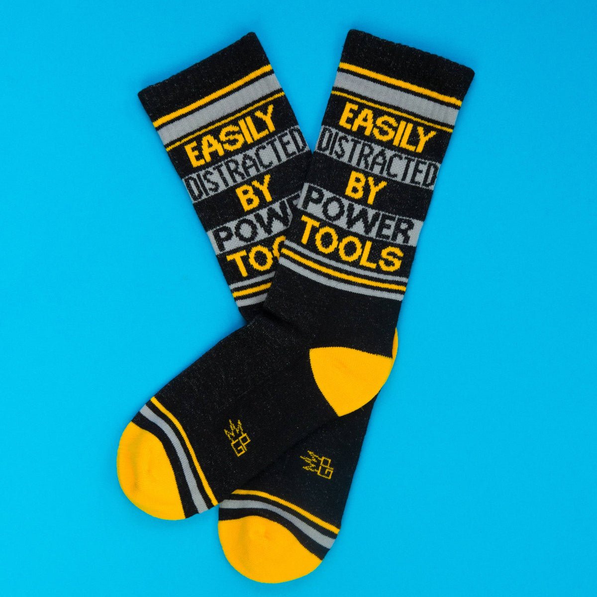 Easily Distracted By Power Tools Gym Crew Socks - Twirls + Twigs