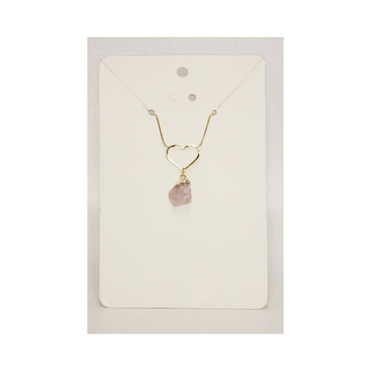 Raw Rose Quartz Heart Necklace - Twirls + Twigs