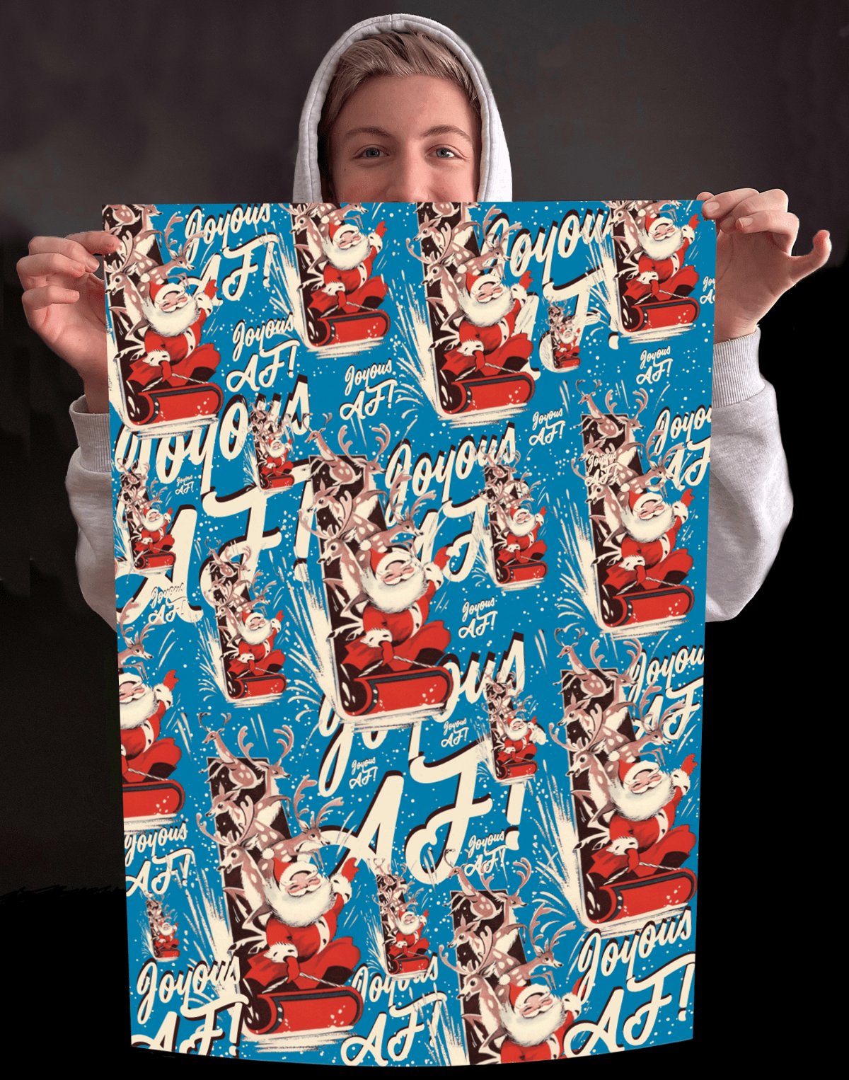 JOYOUS AF SANTA Giftwrap - 2 Rolls - Twirls + Twigs