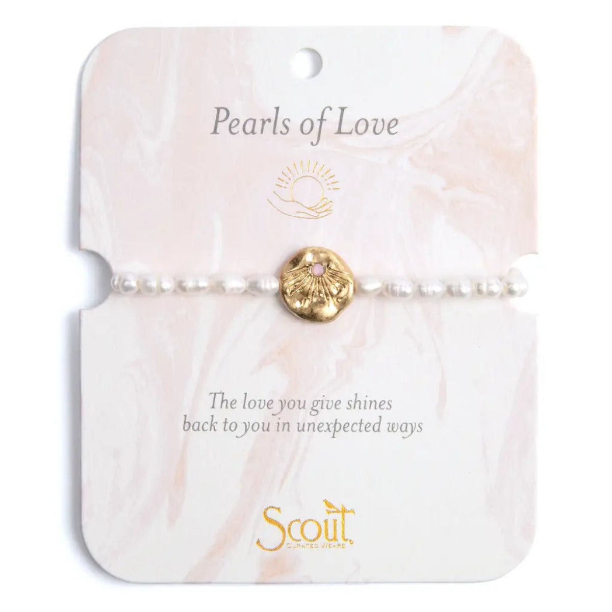 Pearl Affirmation Bracelet - Love/Gold - Twirls + Twigs