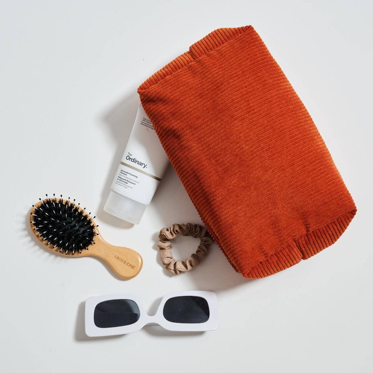 Cordially Yours - Corduroy Cosmetic & Travel Organizer Pouch: Cinnamon - Twirls + Twigs