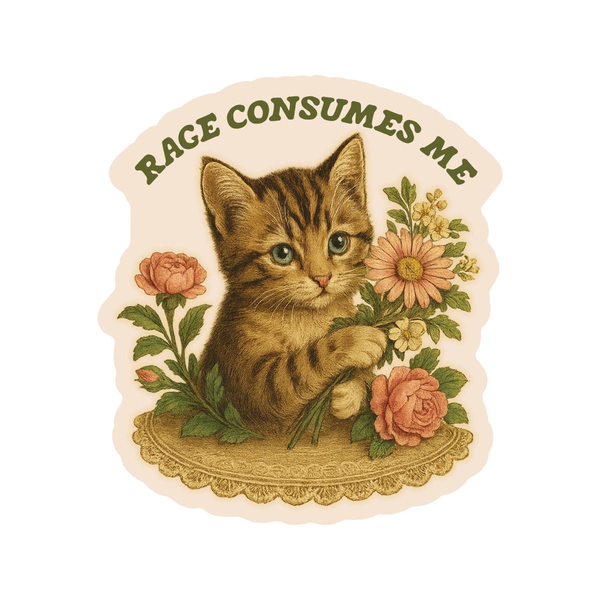Feisty Kitty Cat Sarcastic Cute High Quality Vinyl Sticker - Twirls + Twigs