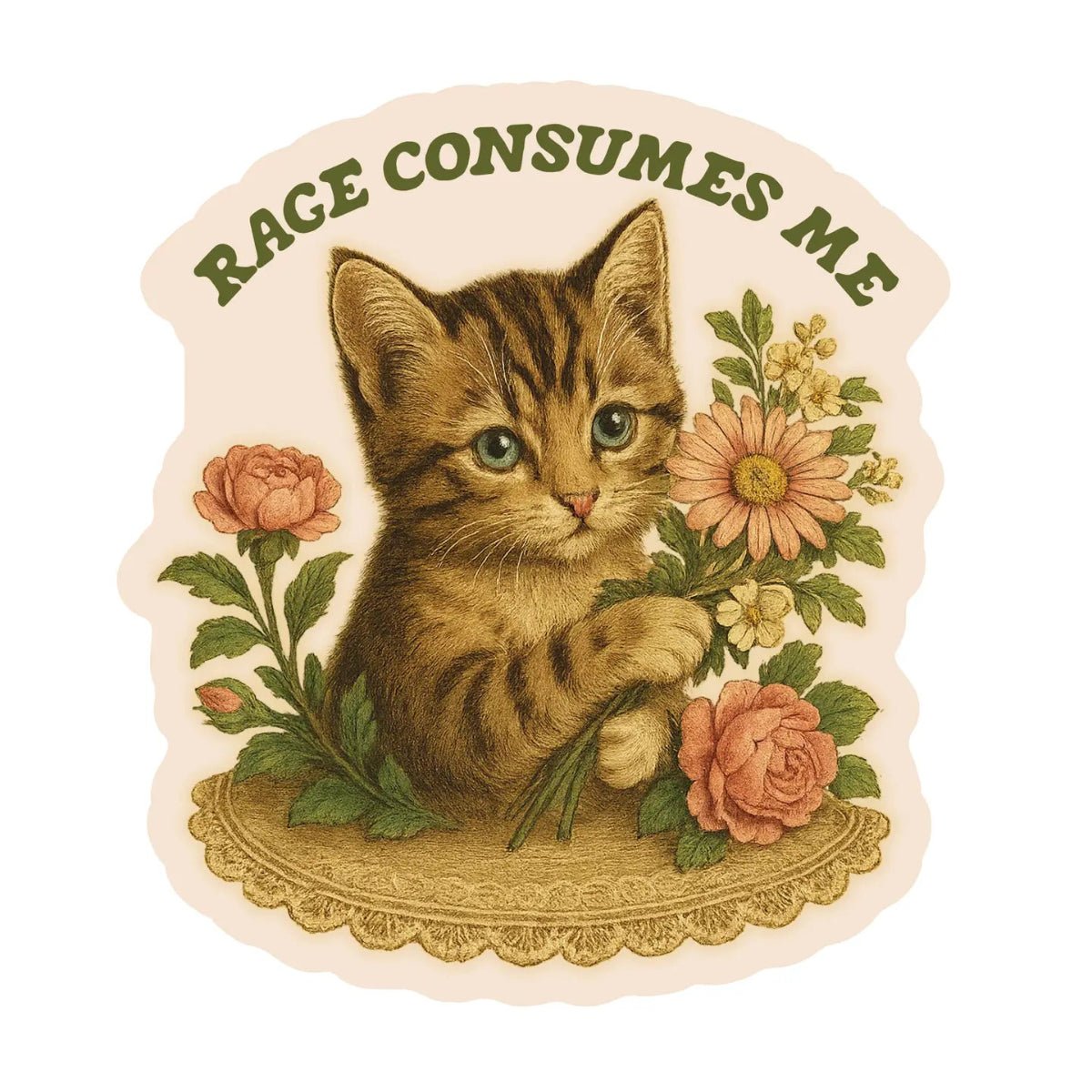 Feisty Kitty Cat Sarcastic Cute High Quality Vinyl Sticker - Twirls + Twigs