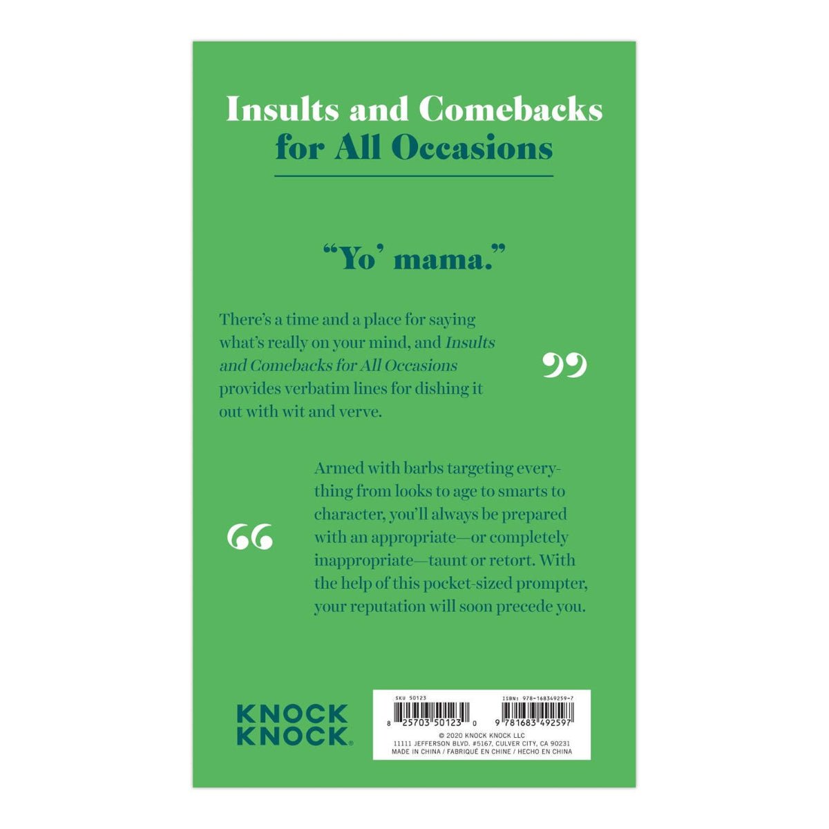 Insults & Comebacks Lines for All Occasions: Trade Paperback - Twirls + Twigs