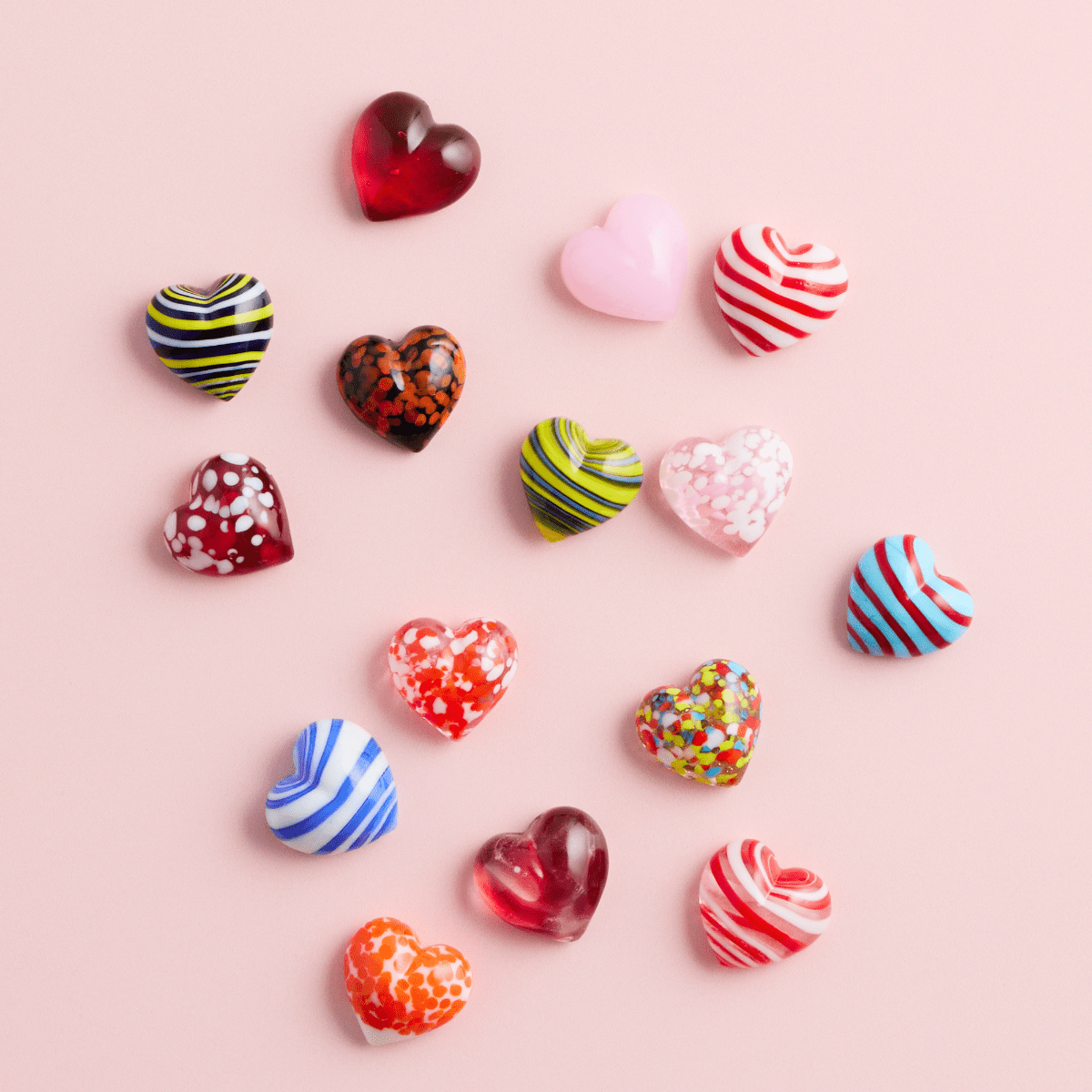 Art Glass Hearts Assortment - 1" - Twirls + Twigs