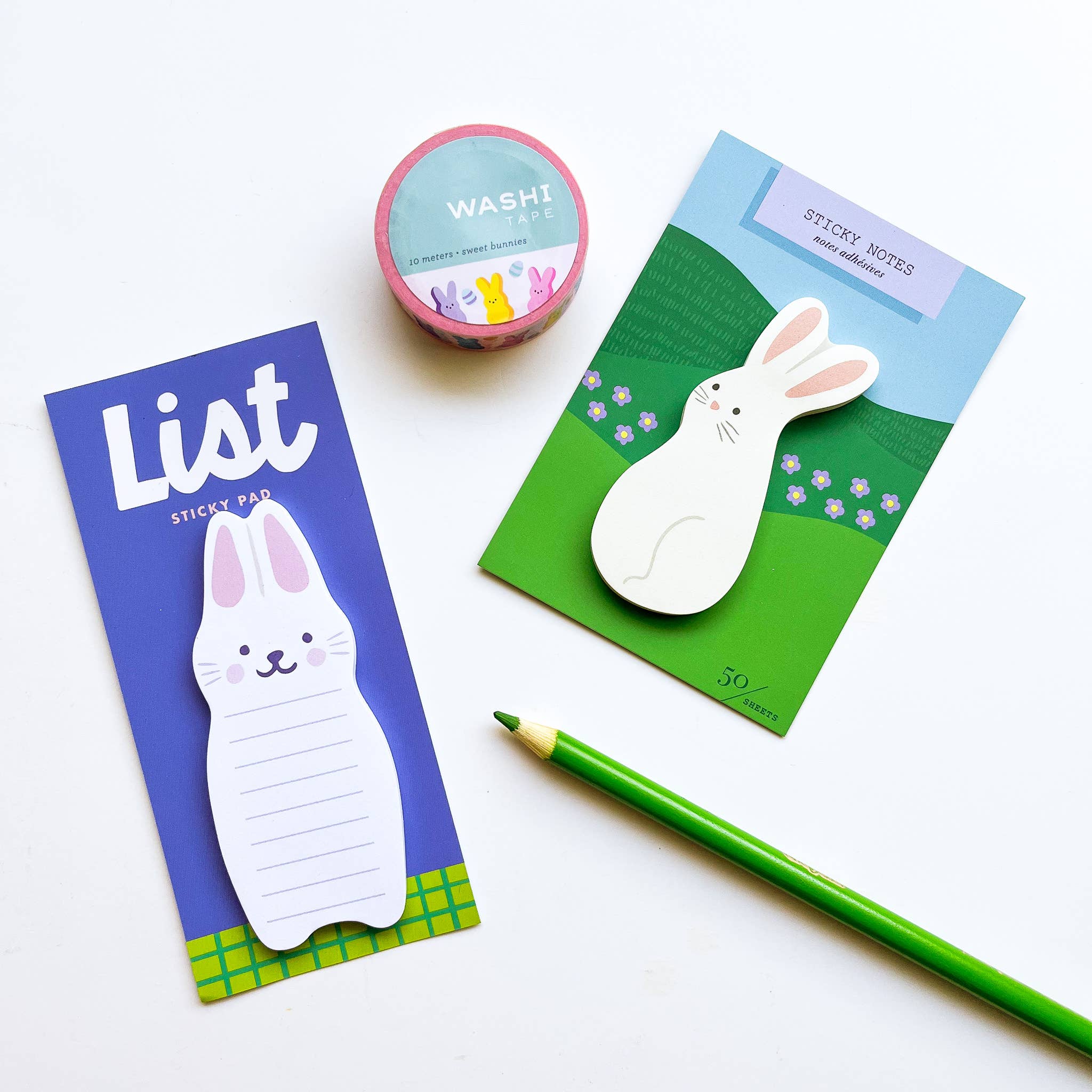 Bunny Die Cut Sticky Notes - Twirls + Twigs