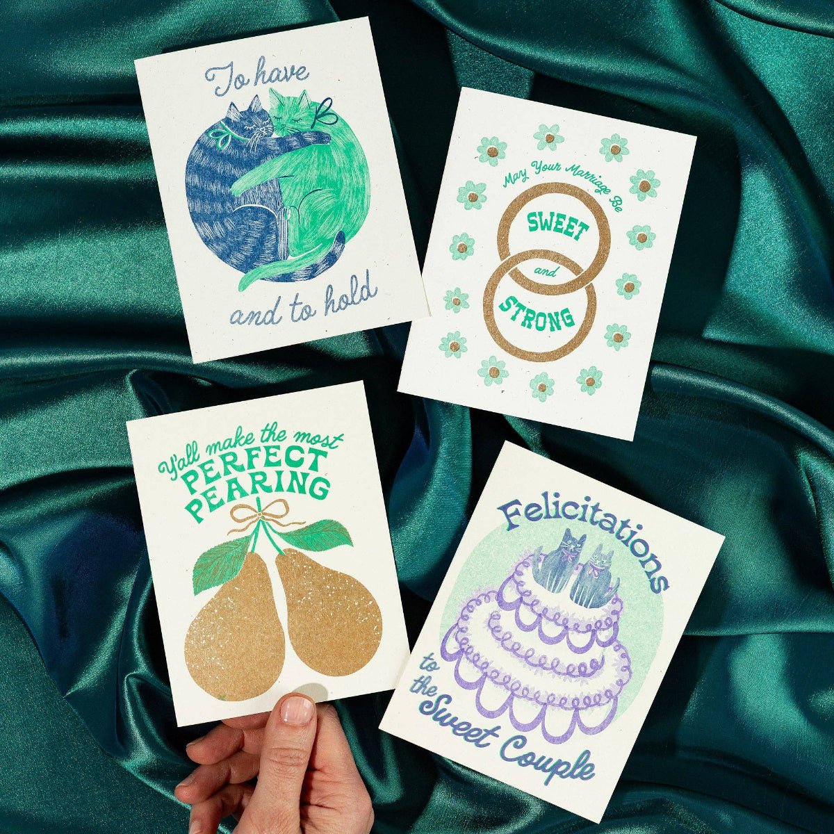 To Have And To Hold - Risograph Wedding Card - Twirls + Twigs