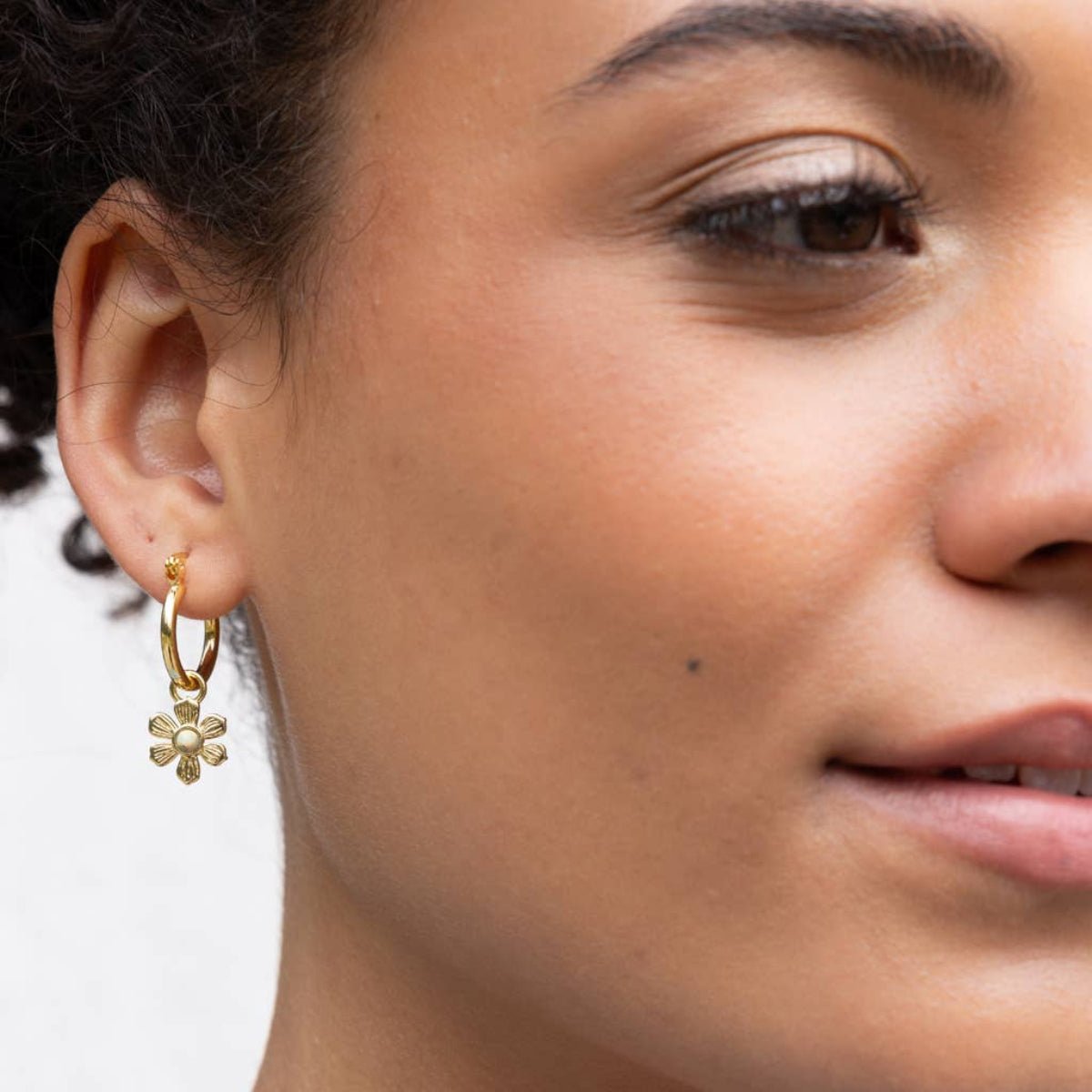 Interchangeable Charm Earring - Aqua Terra/Peace/Gold - Twirls + Twigs