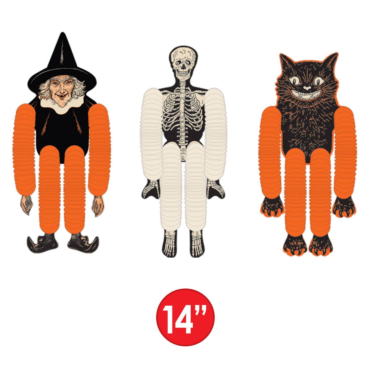 Vintage Halloween Tissue Dancers 14"- set of 3 - Twirls + Twigs