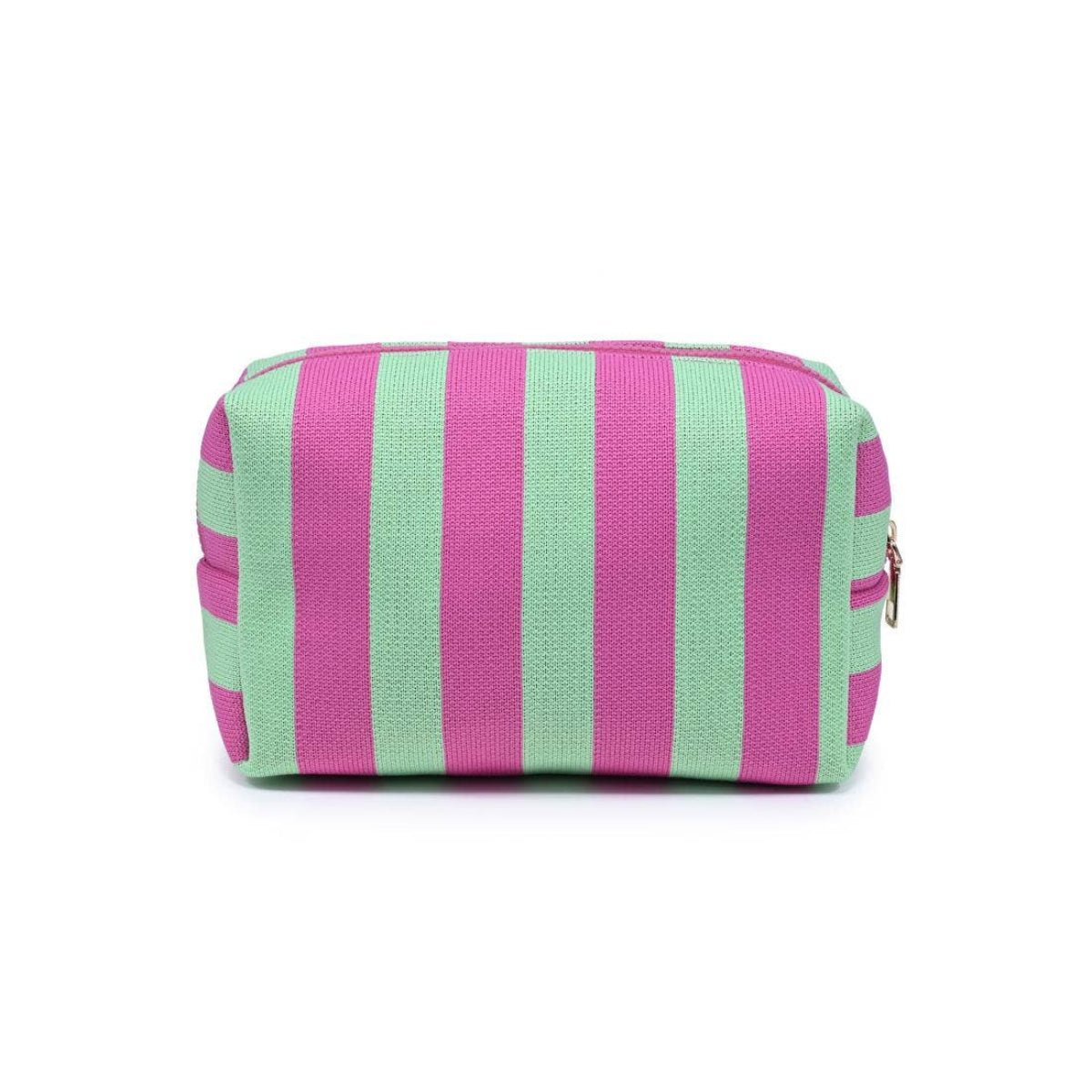 Essential Stripe Cosmetic & Travel Organizer Pouch: Mint Pink - Twirls + Twigs