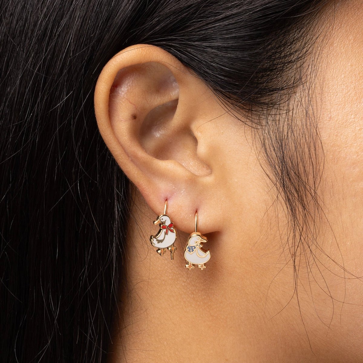 Goose Drop Earrings | Gold Cottagecore Dangle Earrings - Twirls + Twigs