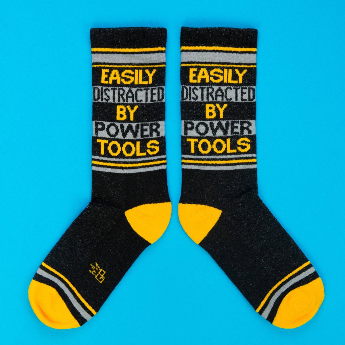 Easily Distracted By Power Tools Gym Crew Socks - Twirls + Twigs