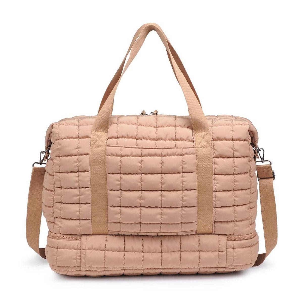 Globetrotter Quilted Nylon Puffer Travel Weekender: Black - Twirls + Twigs