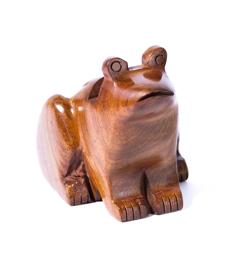 Frog Eyeglass Holder Stand - Hand Carved Wood - Twirls + Twigs