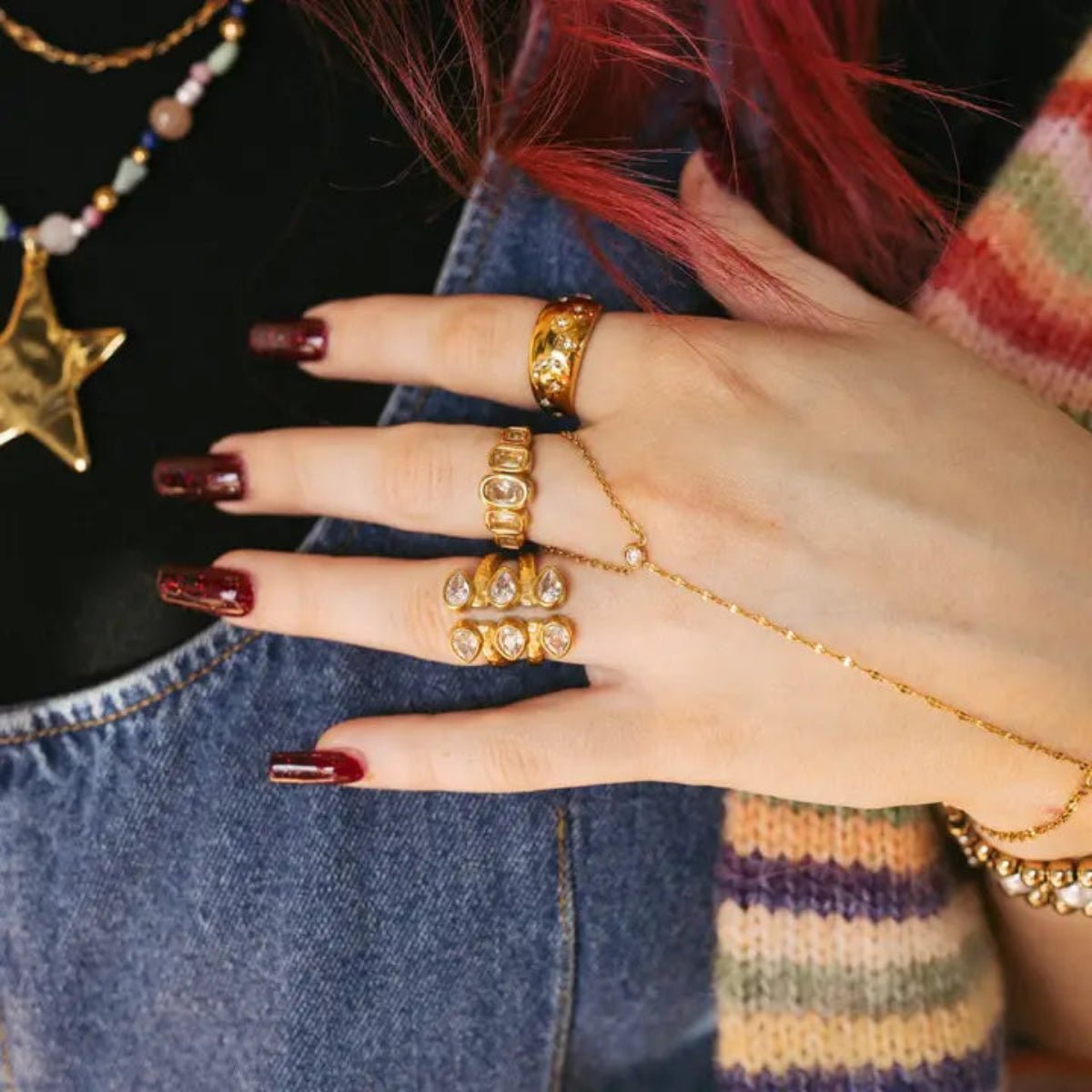 Roxanne Crystal Ring - Twirls + Twigs