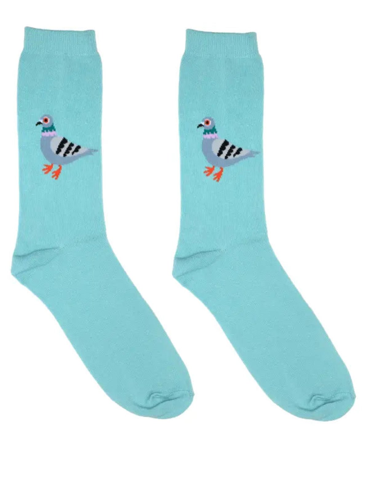 3D Packaged Crew Socks - City Pigeon - Sky Blue - Twirls + Twigs