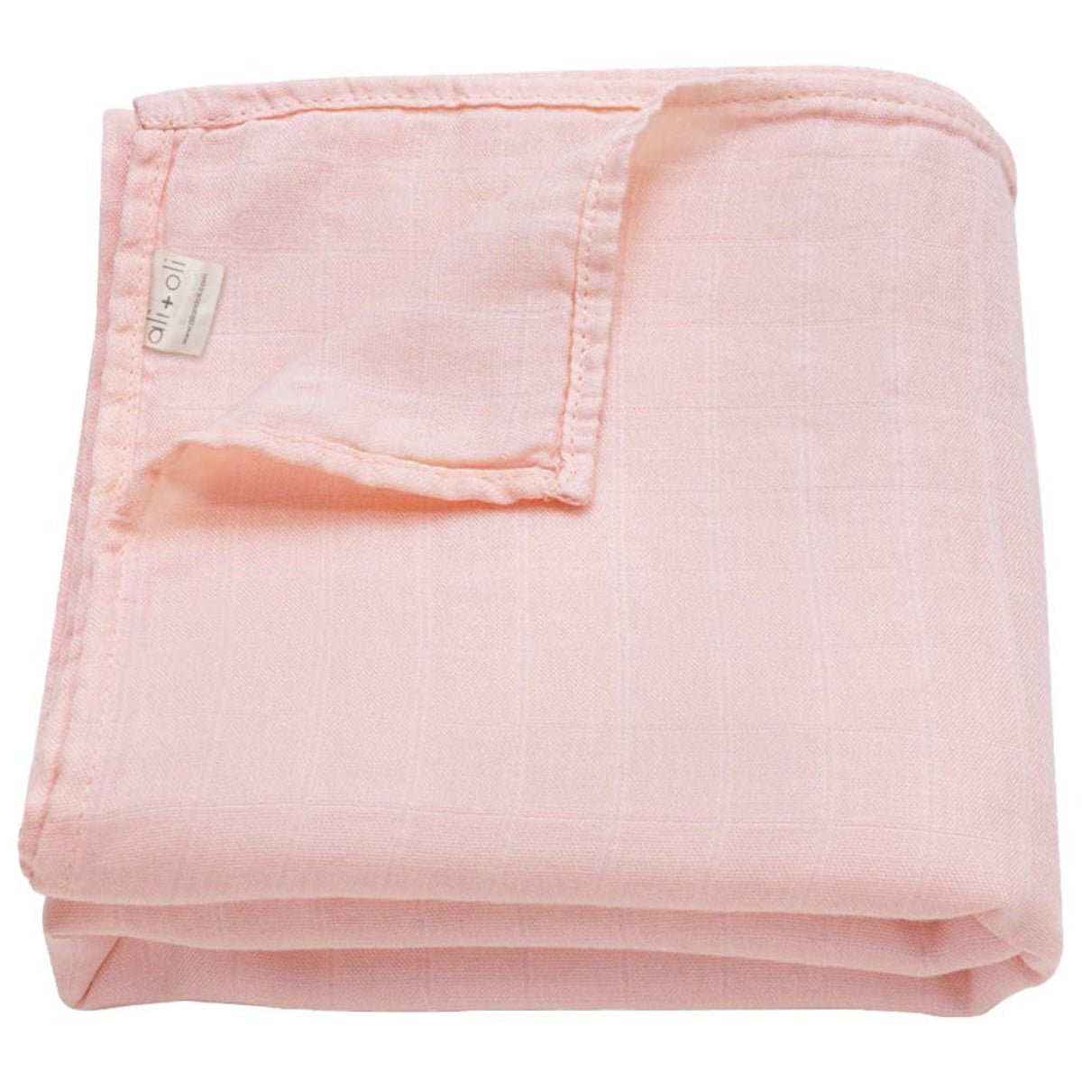 Bamboo Muslin Swaddle Blanket (Soft Pink) - Twirls + Twigs