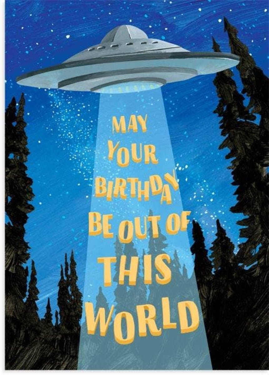 UFO Birthday Card - Twirls + Twigs