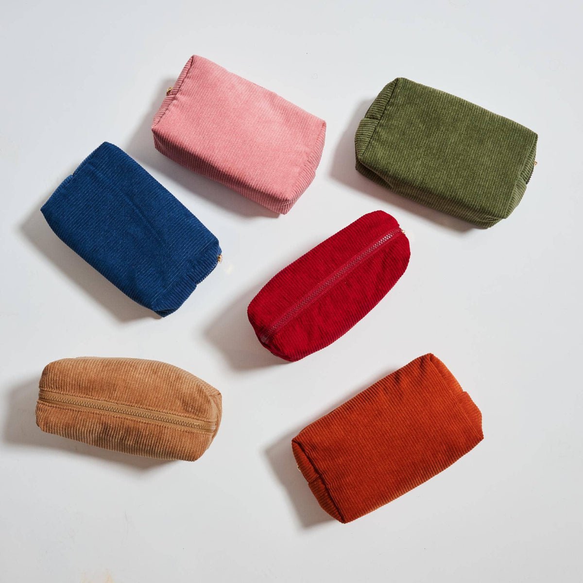 Cordially Yours - Corduroy Cosmetic & Travel Organizer Pouch: Cinnamon - Twirls + Twigs
