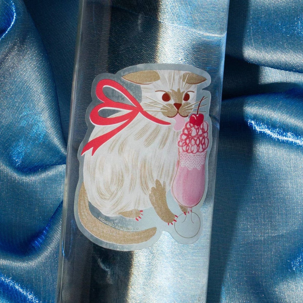 Milkshake Cat - Clear Sticker - Twirls + Twigs